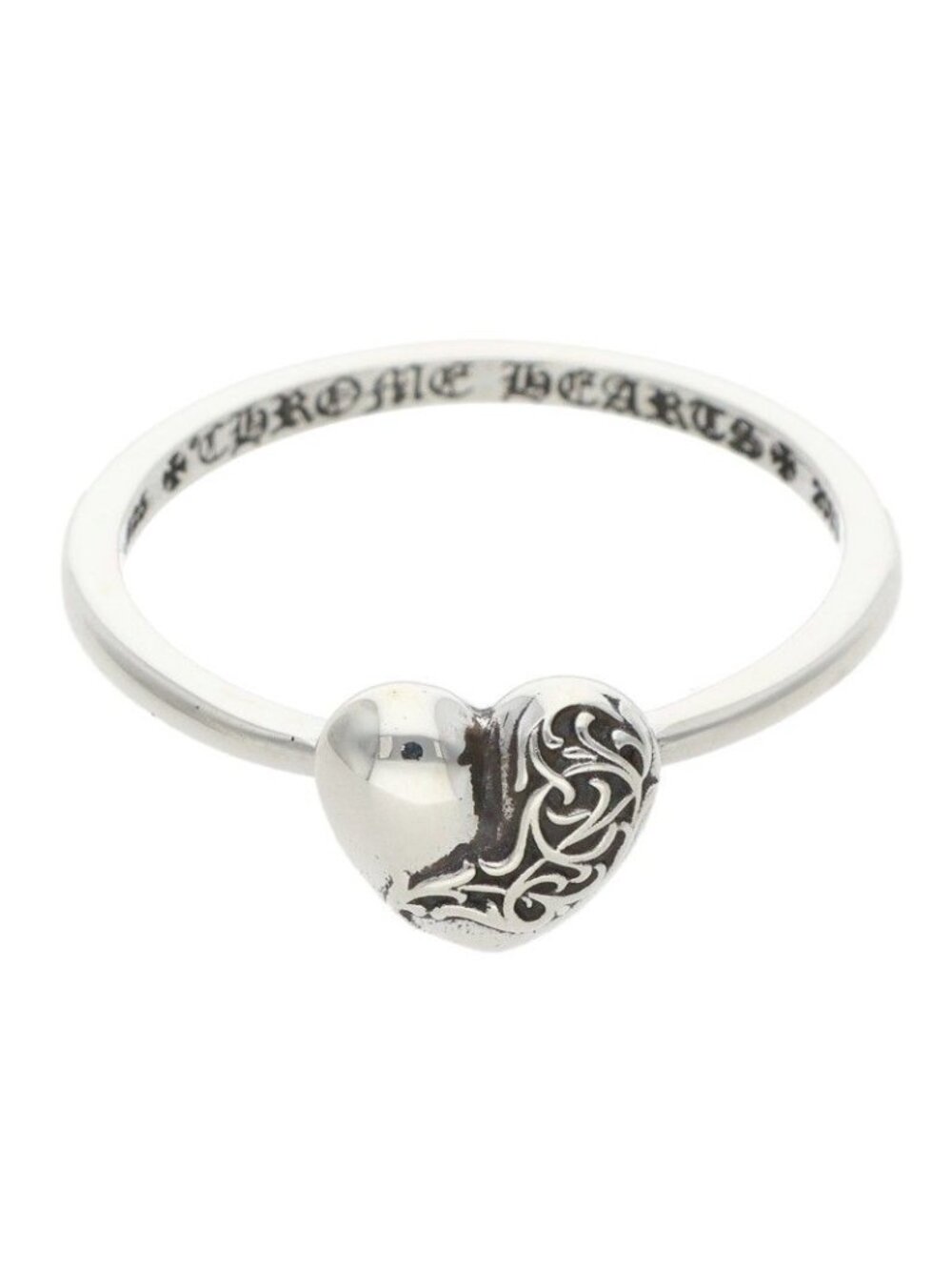 Chrome Hearts Bubblgm Heart Bubblegum Silver Ring